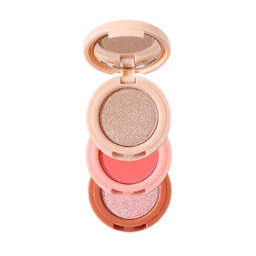 پالت رژ گونه و هایلایتر میس لارا مدل چرخشی شماره 01 مجموعه 3 عددی