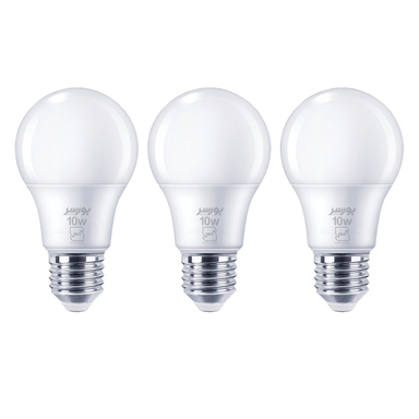 لامپ 10 وات بورسر مدل A60 پایه E27 مجموعه 3 عددی