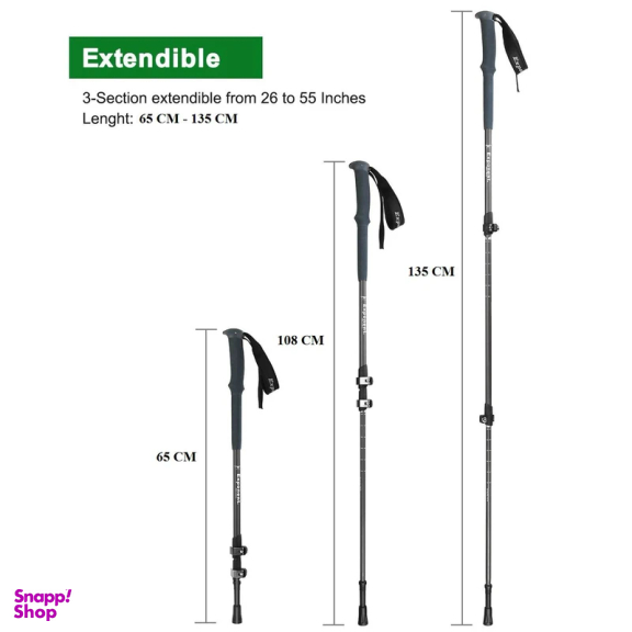 عصای کوهنوردی اکسپوننت مدل ABD-3-8512 بسته 2 عددی