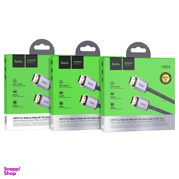 کابل HDMI هوکو مدل US03 با طول 3 متر