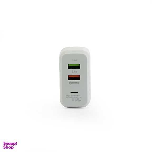 شارژر دیواری 40 وات جی بی کیو مدل F-2USB به همراه کابل Lightning
