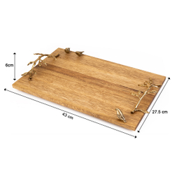 سینی مستطیل گلد کیش مدل گلدن برد کد GK829464