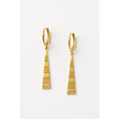 گوشواره طلا 18 عیار زنانه مدل اهرام هندسی