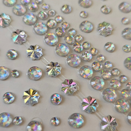 نگین چسبی صورت و ناخن طرح مروارید و گل و ستاره کد 138 بسته 160 عددی