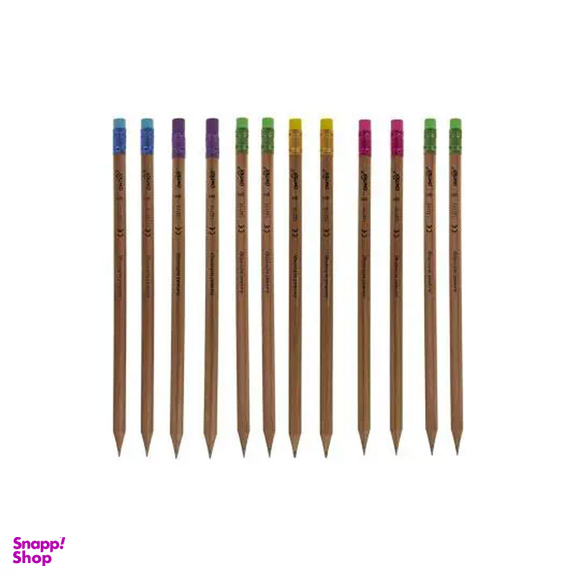 مداد اونر ذغالی بدنه سیاه مدل HB مشکی بسته 12 عددی