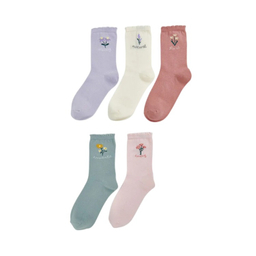 جوراب زنانه ال سی وایکیکی مدل Flowers V2 بسته 5 عددی