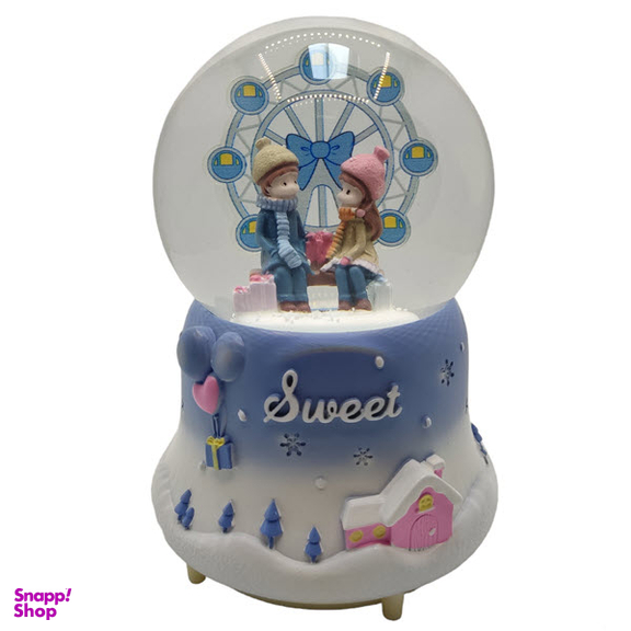 گوی موزیکال مدل پمپی و گردان طرح داستان عاشقانه برفی