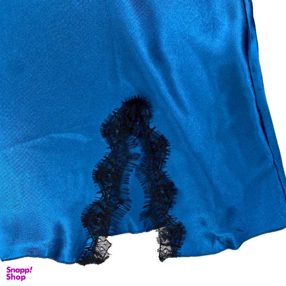 لباس خواب ساتن زنانه کد 2029 رنگ آبی