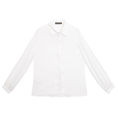 شومیز زنانه برنس مدل پرنیان رنگ سفید