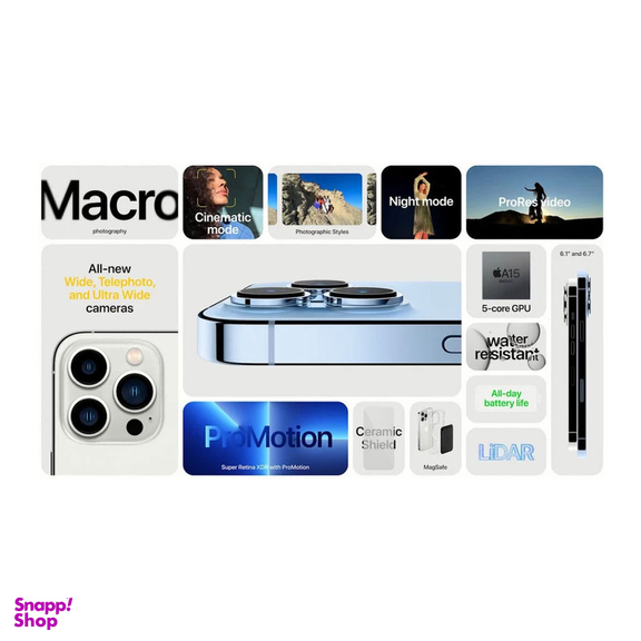 گوشی موبایل اپل مدل iPhone 13 Pro Max A2644 دو سیم‌ کارت ظرفیت 1 ترابایت رم 6 گیگابایت