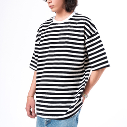 تیشرت زیگ مدل striped رنگ مشکی