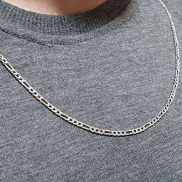 زنجیر نقره مردانه مدل فیگارو کد 9.93