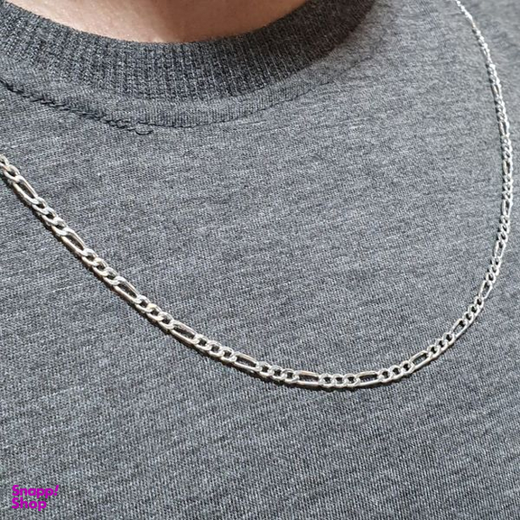 زنجیر نقره مردانه مدل فیگارو کد 9.93