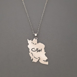 گردنبند مدل استیل طرح نقشه ایران کد hach-14