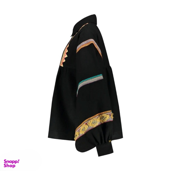 پانچو زنانه گره استایل مدل ققنوس رنگ مشکی