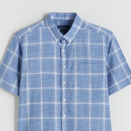 پیراهن آستین کوتاه مردانه ال سی وایکیکی مدل charder رنگ آبی