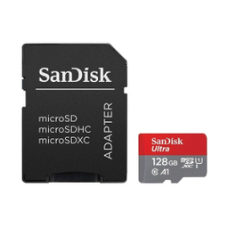 کارت حافظه microSDXC سن دیسک مدل Ultra A1 کلاس 10 استاندارد UHS-I سرعت 100MBps ظرفیت 128 گیگابایت همراه با آداپتور SD