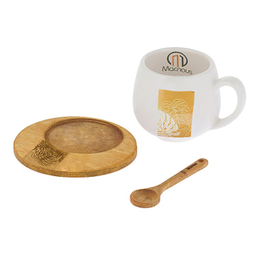ست ماگ مکنوس کد 1008 همراه با قاشق و زیر لیوانی