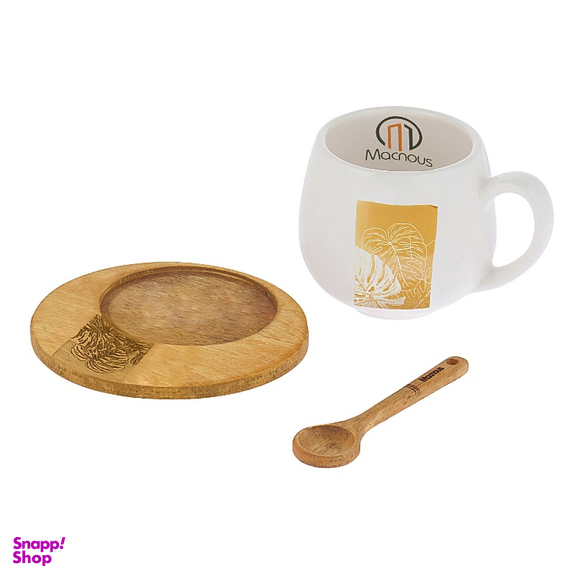 ست ماگ مکنوس کد 1008 همراه با قاشق و زیر لیوانی