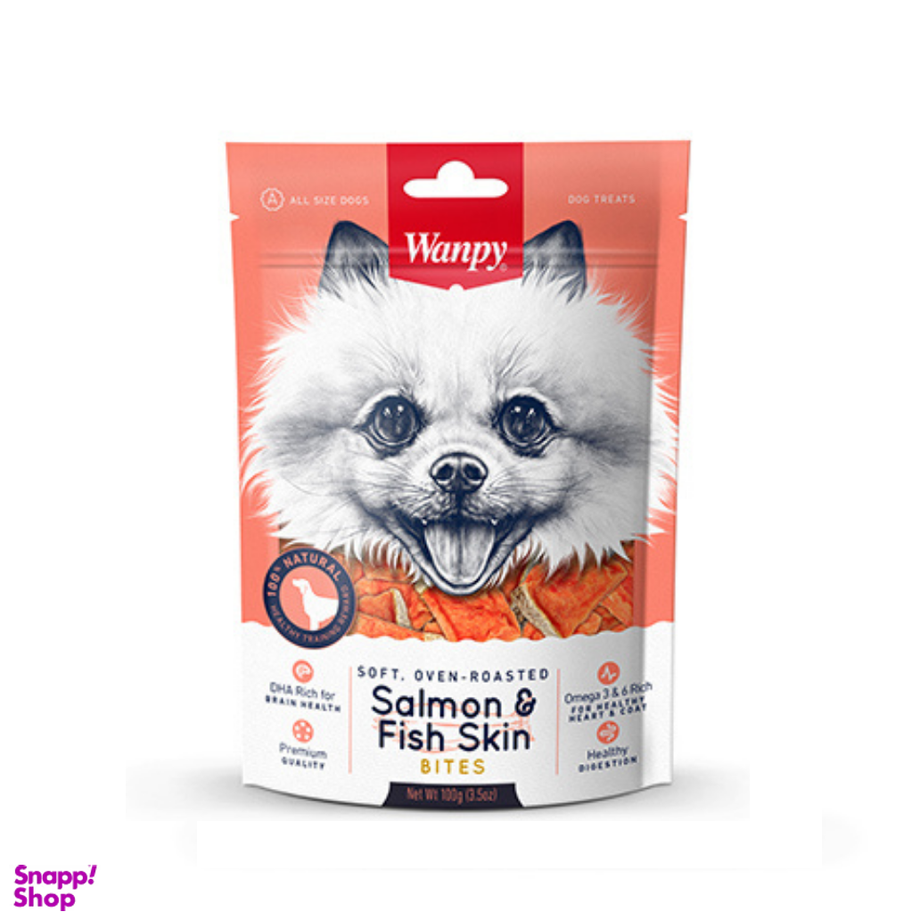 تشویقی سگ ونپی مدل Salmon Fish Skin وزن 100 گرم