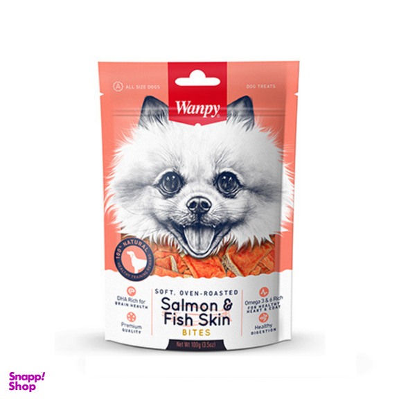 تشویقی سگ ونپی مدل Salmon Fish Skin وزن 100 گرم
