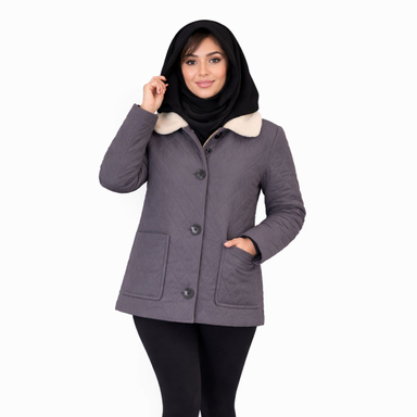 کاپشن زنانه السانا مدل اویتا کد 239527 رنگ خاکستری
