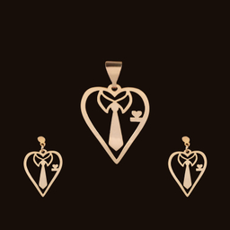 نیم ست طلا 18 عیار زنانه الن نار مدل روز عشق ELN9967