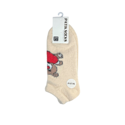 جوراب زنانه مچی پشمی طرح خرس کد 24241