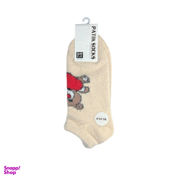 جوراب زنانه مچی پشمی طرح خرس کد 24241