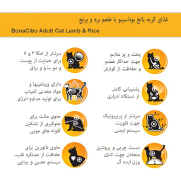 غذای خشک گربه بوناسیبو مدل بره و برنج وزن 2 کیلوگرم