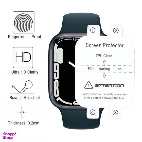 محافظ صفحه نمایش بوف مدل Hydrogel-New-2024-G مناسب برای اپل واچ 41 میلی متری سری 7 / 8 / 9