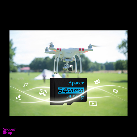 کارت حافظه microSDXC اپیسر مدل V30 A1 کلاس 10 استاندارد UHS-I U3 سرعت 100MBps ظرفیت 64 گیگابایت به همراه آداپتور SD