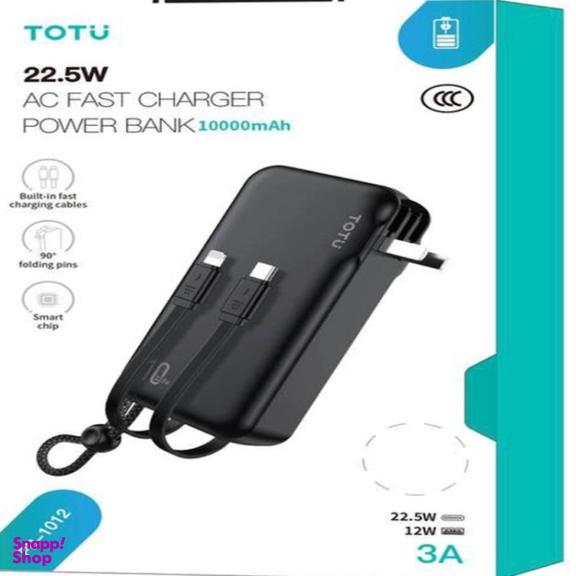 پاوربانک توتو مدل PB-1012 ظرفیت 10000 میلی‌ آمپر ساعت