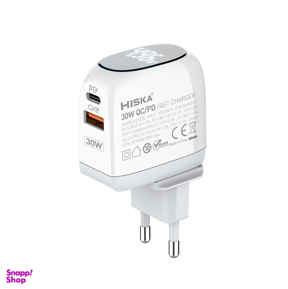 شارژر دیواری هیسکا مدل H-115PD به همراه کابل تبدیل USB-C