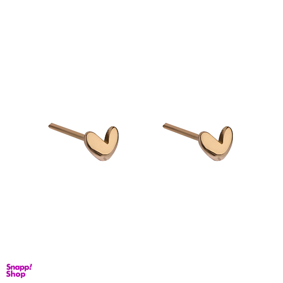 گوشواره طلا 18 عیار زنانه درگونه مدل قلب برجسته