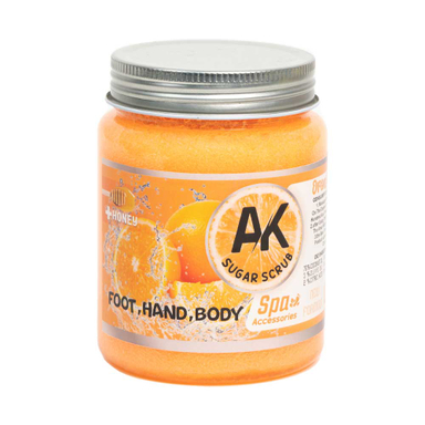 اسکراب شکری لایه بردار پوست AK مدل رایحه پرتغال وزن 550 گرم
