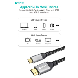 کابل تبدیل Type-C به HDMI کوتتسی مدل 87411 طول 3 متر