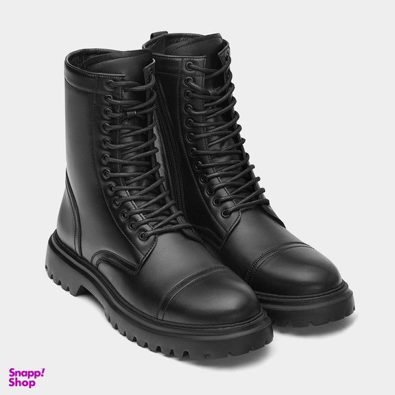 نیم بوت مردانه نوین چرم مدل 2545 MS3213 رنگ مشکی