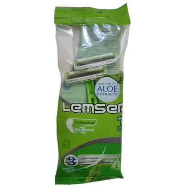 خودتراش 3 لبه مردانه لمسر مدلAloe Extracts بسته 2 عددی
