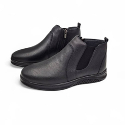 نیم بوت مردانه چرم ریباری مدل Z21 رنگ مشکی