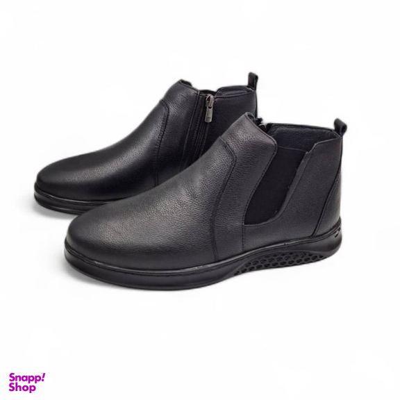 نیم بوت مردانه چرم ریباری مدل Z21 رنگ مشکی