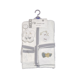 ست حوله نوزادی مادرکر مدل خرس و قلب مجموعه ۵ عددی