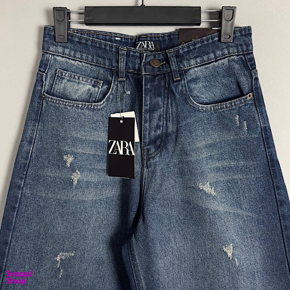 شلوارک جین مردانه مدل جورتس طرح ZARA کد 11006 رنگ آبی تیره