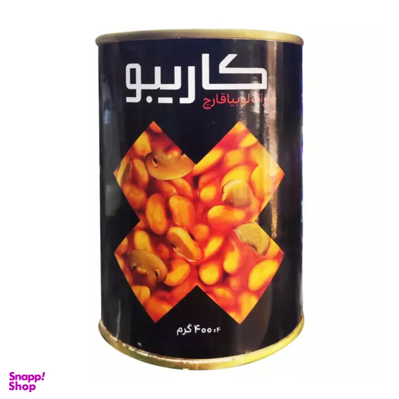 کنسرو لوبیا چیتی با قارچ کاریبو وزن 400 گرم