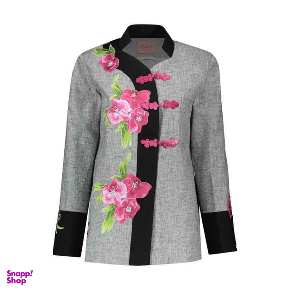 کت زنانه گره استایل مدل ساکورا رنگ سفید مشکی