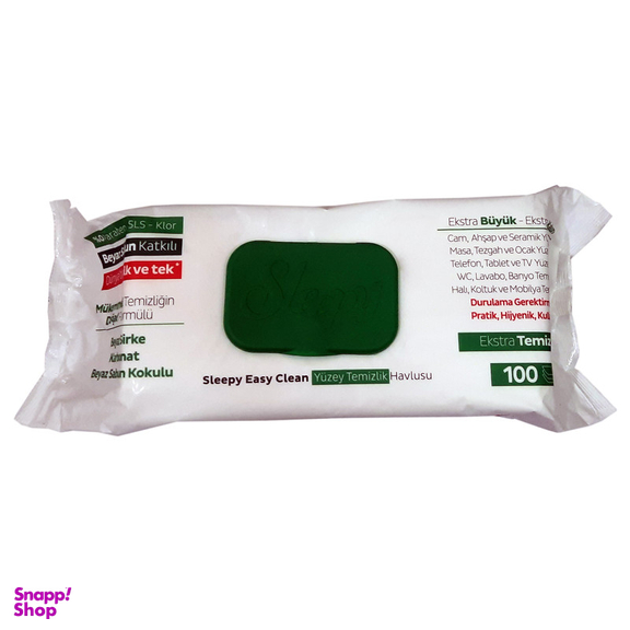 دستمال مرطوب تمیزکننده سطوح اسلیپی مدل Easy Clean بسته 100 عددی