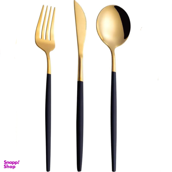 سرویس قاشق و چنگال 18 پارچه رویال گلد مدل 2024