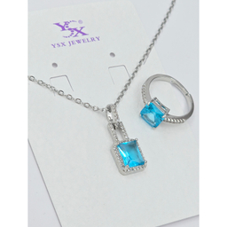 نیم ست زیور زنانه وای اس ایکس مدل کریستال سواروسکی کد swar155