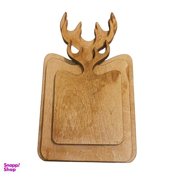 تخته سرو مدل چوبی طرح گوزن مجموعه 3 عددی