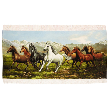 فرش دستباف دیوارکوب سی پرشیا مدل گله اسب کد 903366 سایز 123×56 سانتی متر